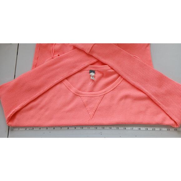 We The Free Oversized Thermal Waffle Knit Sweatshirt Womens MD Boho Cozy Lounge - Picture 8 of 10